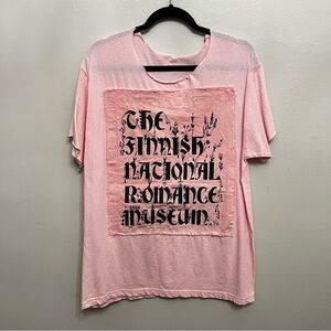 Rare Pink Graphic Tee - Finnish National Romance Museum Small